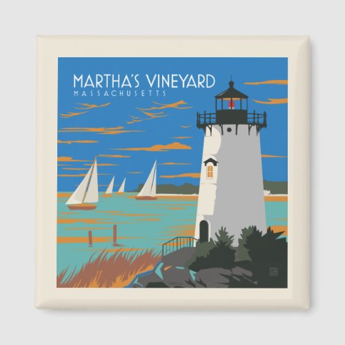 Marthas Vineyard Massachusetts  Lighthouse Magnet