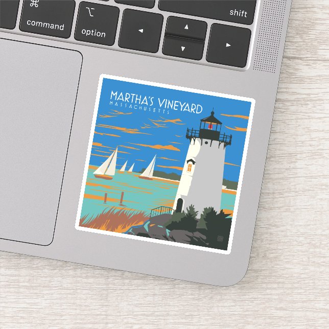Martha's Vineyard, Massachusetts | Lighthouse Sticker (Detail)
