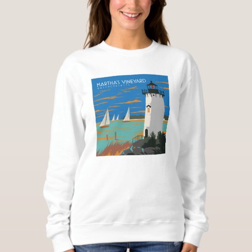 Marthas Vineyard Massachusetts  Lighthouse Sweatshirt