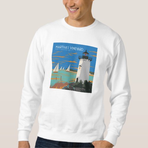 Marthas Vineyard Massachusetts  Lighthouse Sweatshirt