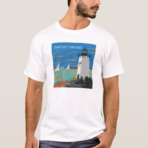 Marthas Vineyard Massachusetts  Lighthouse T_Shirt