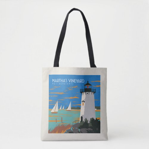 Marthas Vineyard Massachusetts  Lighthouse Tote Bag