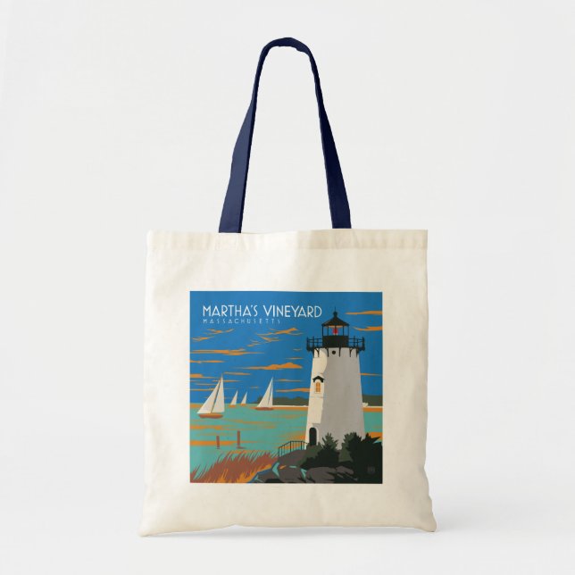 Martha's Vineyard, Massachusetts | Lighthouse Tote Bag (Front)