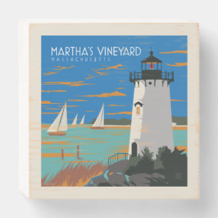 Martha's Vineyard, Massachusetts Lighthouse Wooden Box Sign