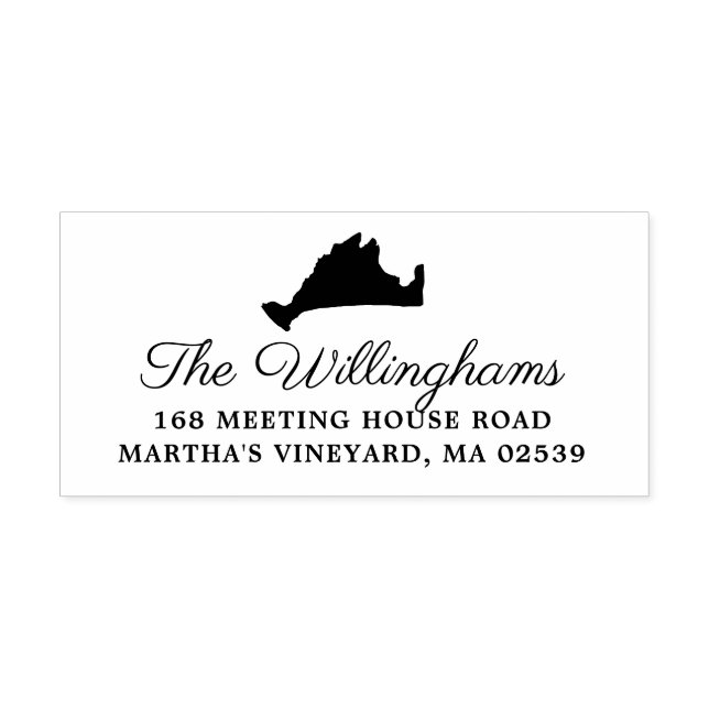Marthas Vineyard Massachusetts Map Wedding Self-inking Stamp (Design)