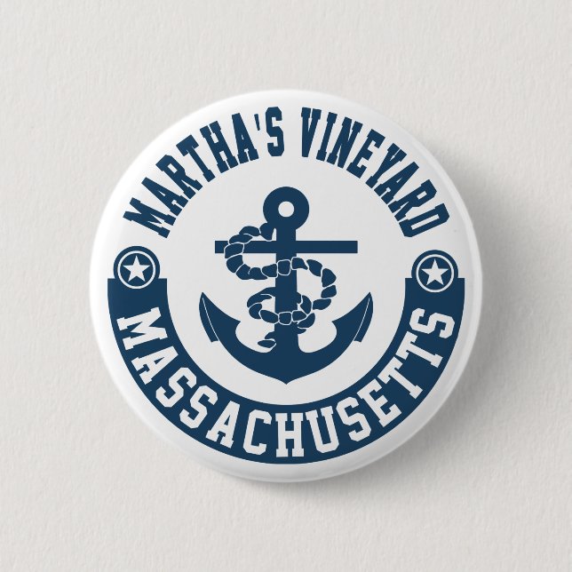 Martha's Vineyard Massachusetts Pinback Button (Front)