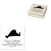 Marthas Vineyard Massachusetts Solid Map Wedding Rubber Stamp (Stamped)