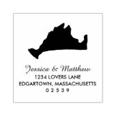 Marthas Vineyard Massachusetts Solid Map Wedding Rubber Stamp (Imprint)