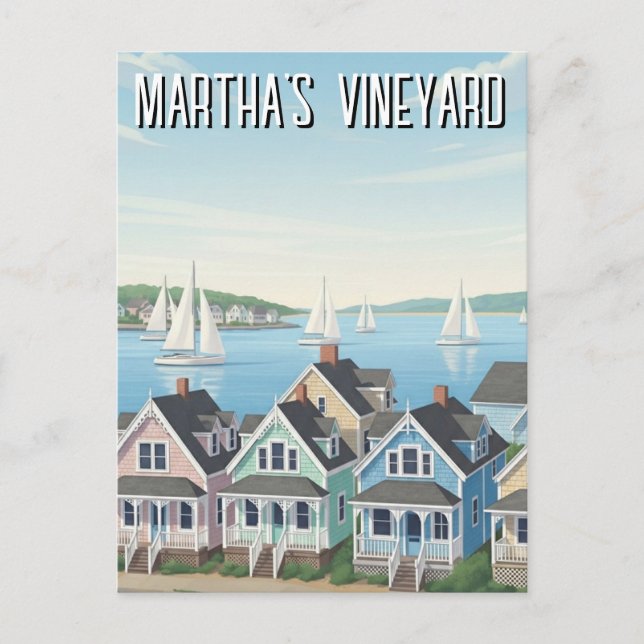 Martha's Vineyard Massachusetts Travel Postcard (Front)