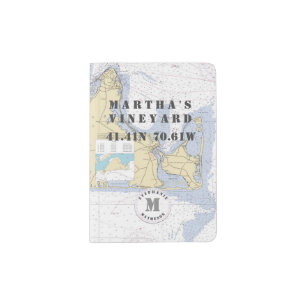 Martha's Vineyard Monogram Authentic Nautical Passport Holder