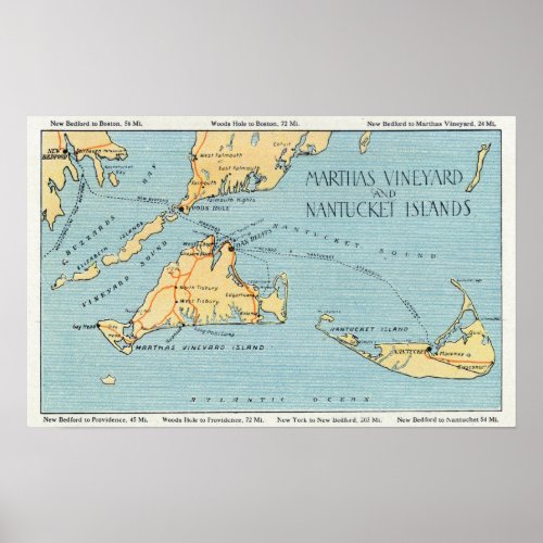 Marthas Vineyard  Nantucket Islands Poster