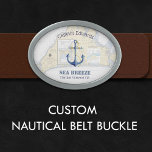 Martha's Vineyard Nautical Chart Captain Boat Name Belt Buckle<br><div class="desc">Nautical Boutique Co.’s personalized nautical belt buckle is the perfect gift for your favorite captain, first mate, or savvy sailor! Featuring a watercolor anchor, this design can be customized with your name, boat name, and home port. ⚓🚤 The background displays the official nautical navigation chart No. 11474 for the beautiful...</div>