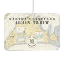 Martha's Vineyard Nautical Chart Monogram Car Air Freshener