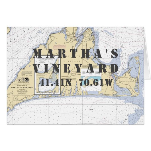 Martha's Vineyard Nautical Navigation Chart (Front Horizontal)