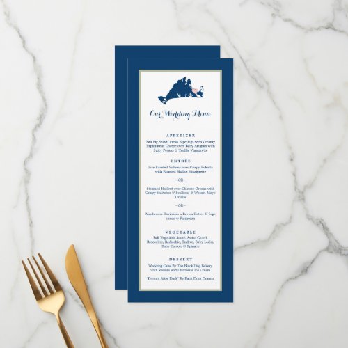 Marthas Vineyard Pink and Blue Wedding Dinner  Me Menu