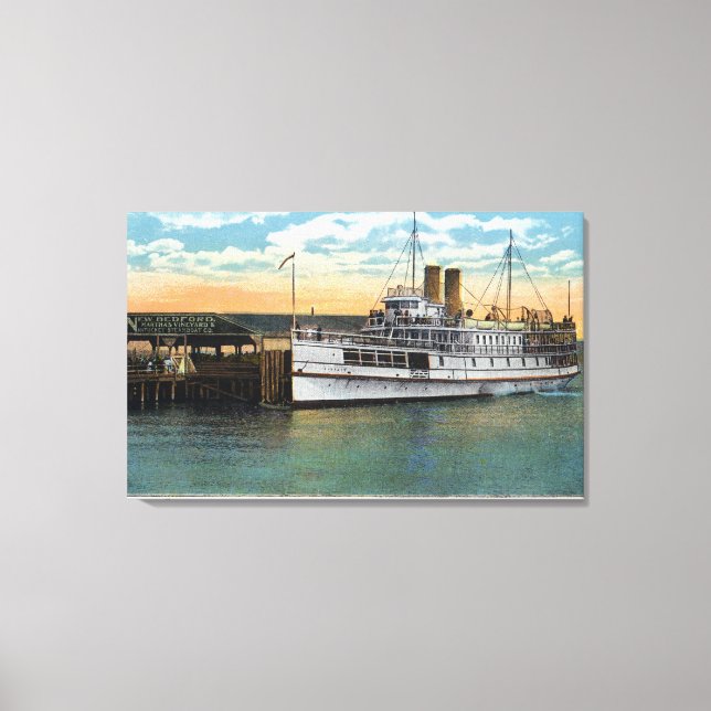 Martha's Vineyard, Sankaty Steamer at Wharf Canvas Print (Front)