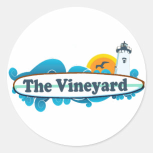 Martha's Vineyard "Surf" Design. Classic Round Sticker
