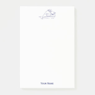 Martha's Vineyard Vintage Map #1 Navy Blue Post-it Notes