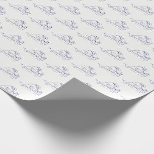 Martha's Vineyard Vintage Map #1 Navy Blue Wrapping Paper