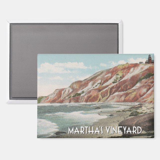 Martha's Vineyard Vintage Scene with Beach Magnet (Front/Back)
