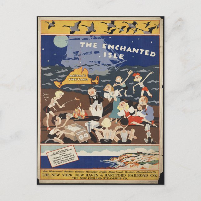 Martha's Vineyard Vintage Travel Postcard (Front)