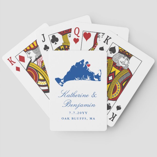 Martha's Vineyard Wedding Favor Vineyard Haven Pla Poker Cards (Back)