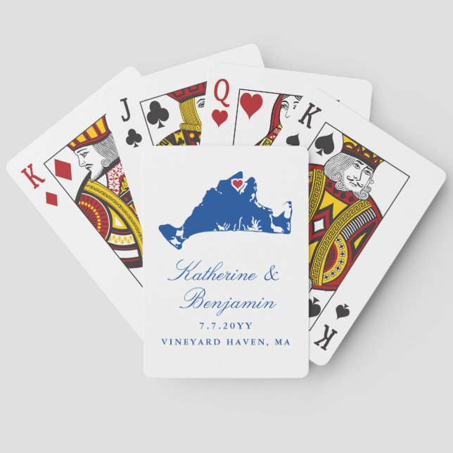 Martha's Vineyard Wedding Favor Vineyard Haven Poker Cards (Back)