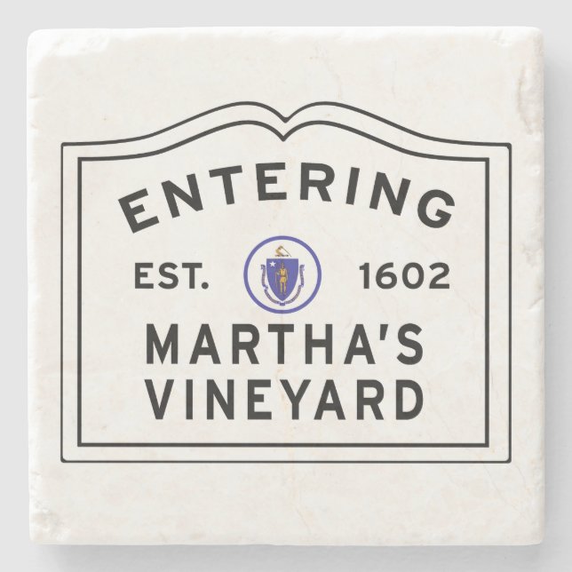 Martha's Vinyard Massachusetts Entering Stone Coaster (Front)
