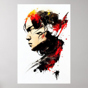 Martial Art Kung Fu Wild Free Spirit Painting Poster
