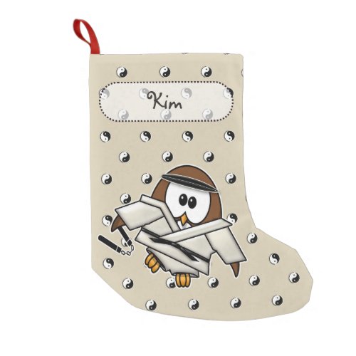 martial art master owl small christmas stocking