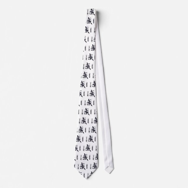 Martial Art Philosophy Calligraphy Neck Tie (Front)