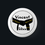 Martial Arts 1st Degree Black Belt Button<br><div class="desc">The Martial Arts 1st Degree Black Belt Button makes a unique keepsake gift idea for a blackbelt promotion test or exam when you personalize it with the name of your martial artist, team / dojo name or specific martial art. Suitable for karate, taekwondo, kung fu, ju jitsu or judo. This...</div>