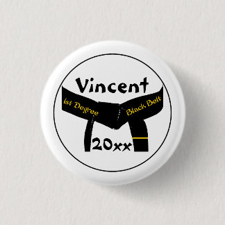 Martial Arts 1st Degree Black Belt Button