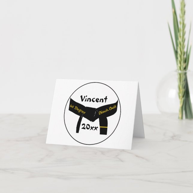 Martial Arts 1st Degree Black Belt Card (Front)