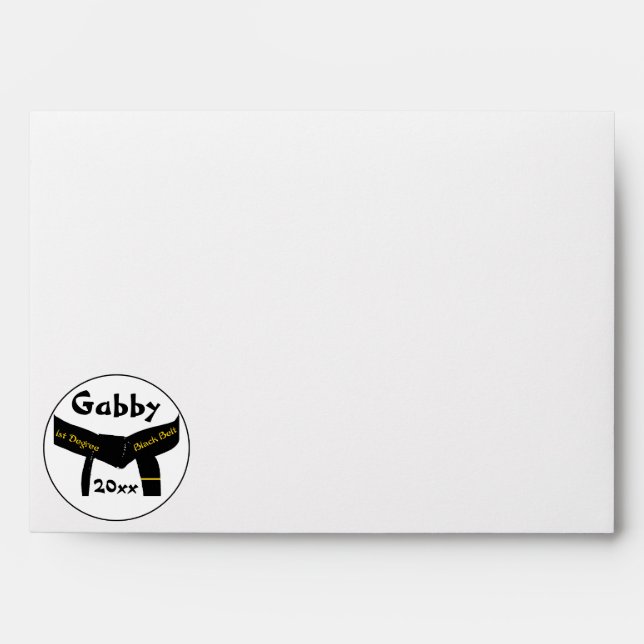 Martial Arts 1st Degree Black Belt Envelope (Front)