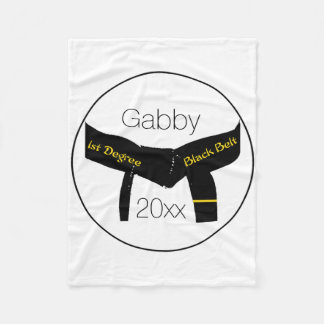 Martial Arts 1st Degree Black Belt Fleece Blanket