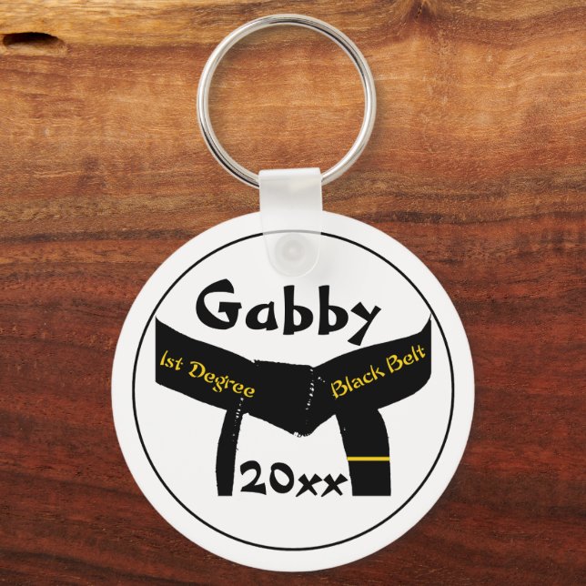 Martial Arts 1st Degree Black Belt Keychain (Front)
