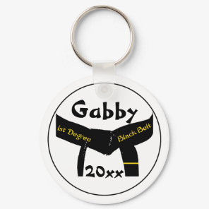 Martial Arts 1st Degree Black Belt Keychain