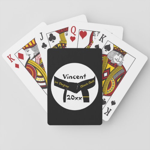 Martial Arts 1st Degree Black Belt Playing Cards