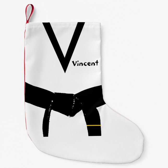 Martial Arts 1st Degree Black Belt Small Christmas Stocking (Front)