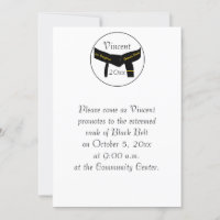 Martial Arts 1st Degree Black Belt Test Invitation