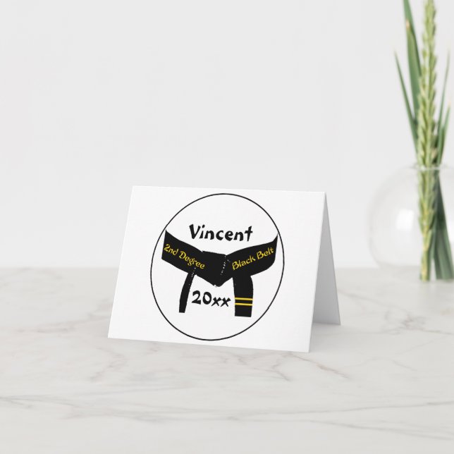 Martial Arts 2nd Degree Black Belt Card (Front)