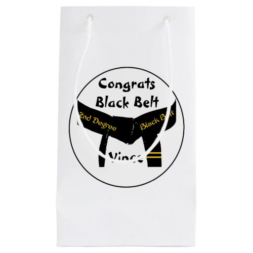 Martial Arts 2nd Degree Black Belt Congratulations Small Gift Bag