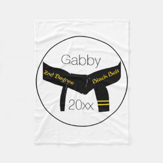 Martial Arts 2nd Degree Black Belt Fleece Blanket