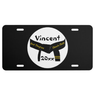 Martial Arts 2nd Degree Black Belt License Plate