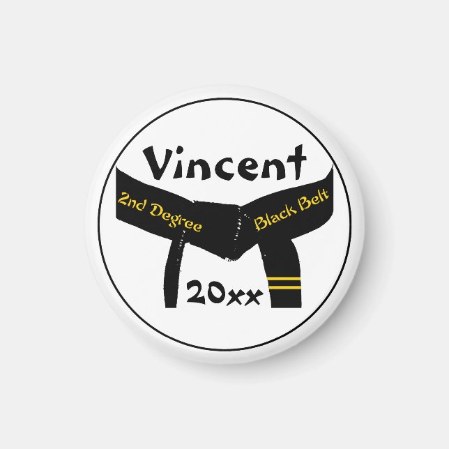 Martial Arts 2nd Degree Black Belt Magnet (Front)