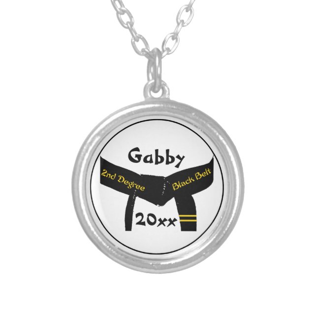 Martial Arts 2nd Degree Black Belt Necklace (Front)