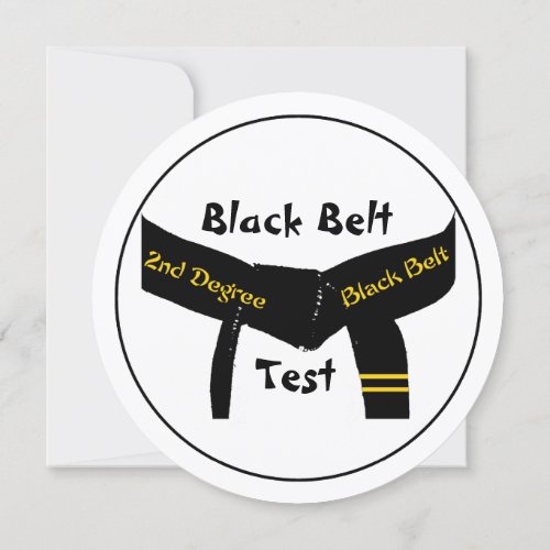 Martial Arts 2nd Degree Black Belt Test Invitation