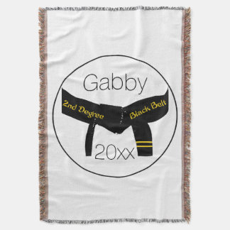 Martial Arts 2nd Degree Black Belt Throw Blanket