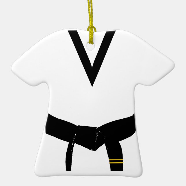 Martial Arts 2nd Degree Black Belt Uniform Ceramic Ornament (Front)
